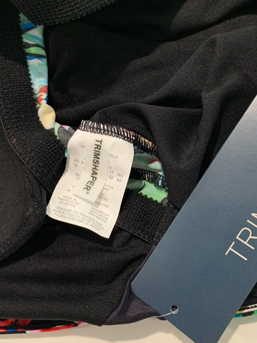 Trimshaper Floral Print Spaghetti Strap Women's Swimsuit Set, 18 NWT - Picture 5 of 9